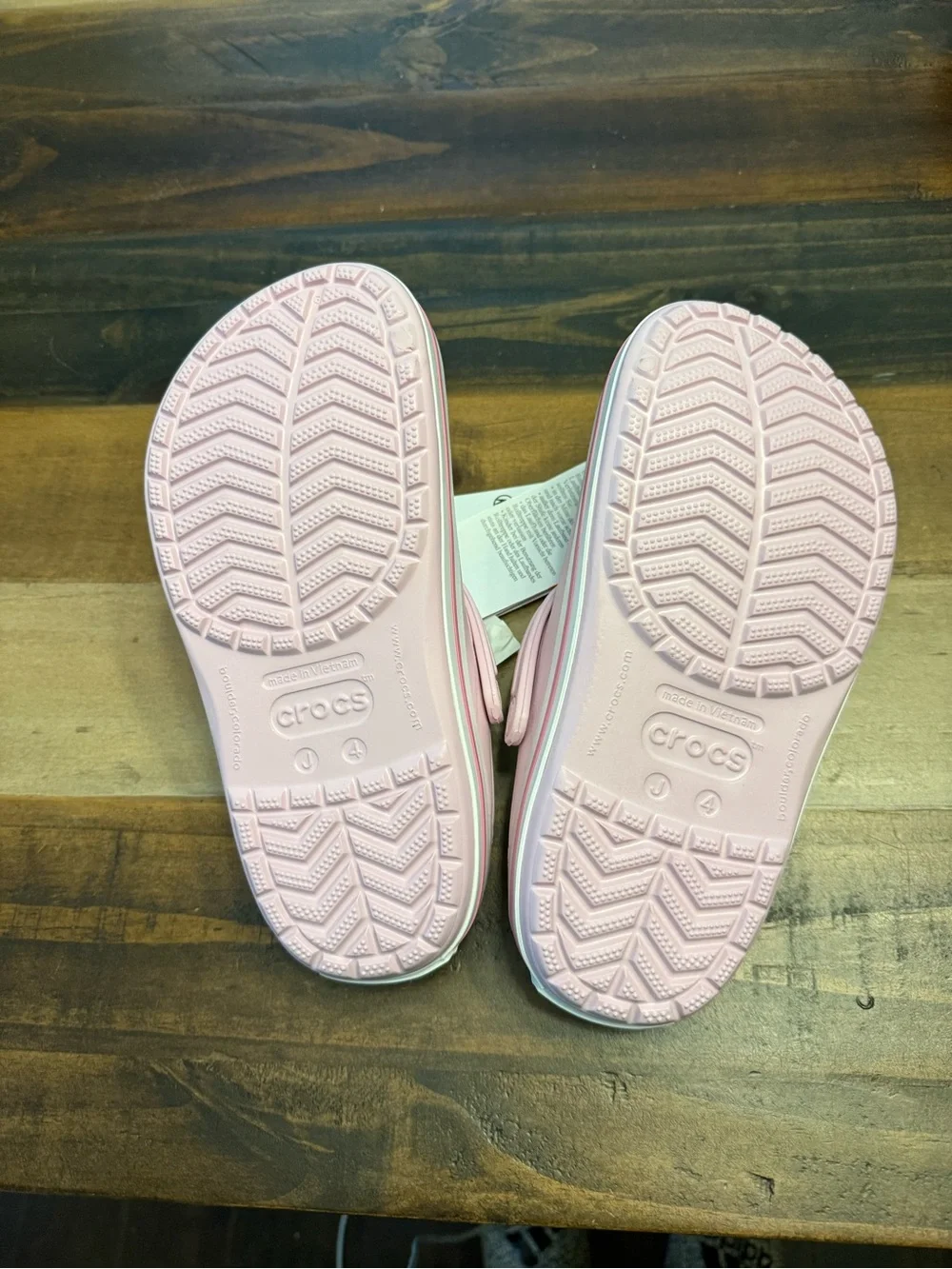 Crocs Crocband Clog Unisex Kids J4 Pink Rubber Round Toe Low Top